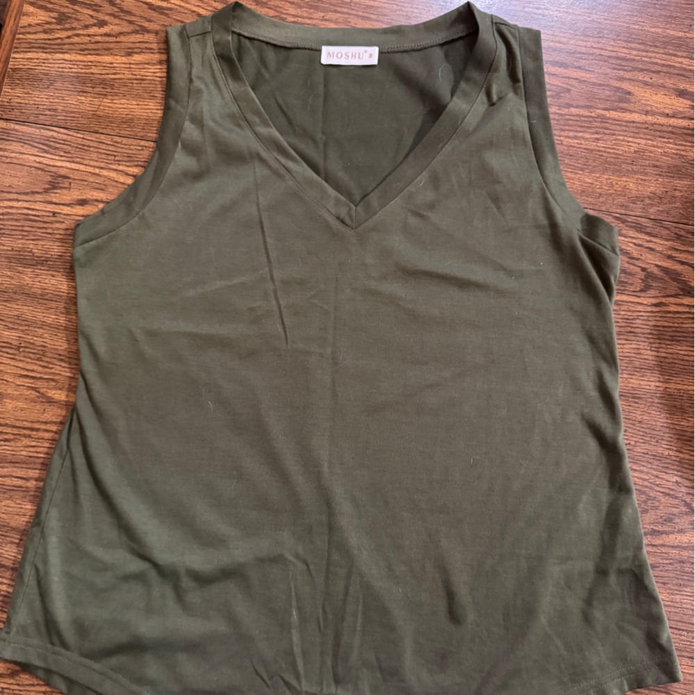 Olive Green Sleeveless Top